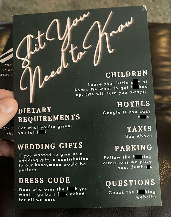 My Cousin Sent This Along With Her Wedding Invitations… I Will Not Be In Attendance