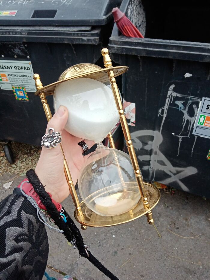 A Big, Brass Hourglass I Found By A Dumpster. Not Sure Why I Need It, But Couldn't Just Leave It There