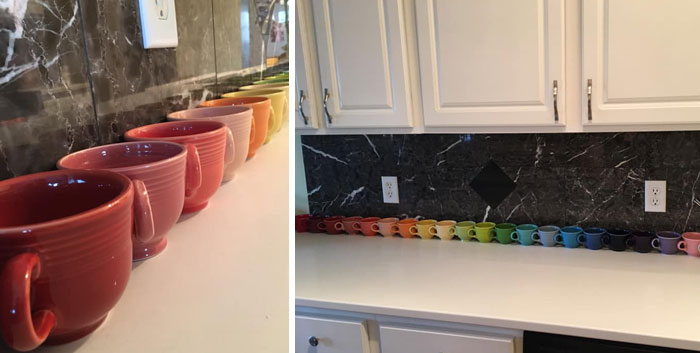 I’ve Been Collecting Fiesta Ware For Years Now And I’ve Got The Perfect Rainbow Tea Cup Display. All Of Them Came From Thrift Stores, Antique Shops And Garage Sales Around Minnesota