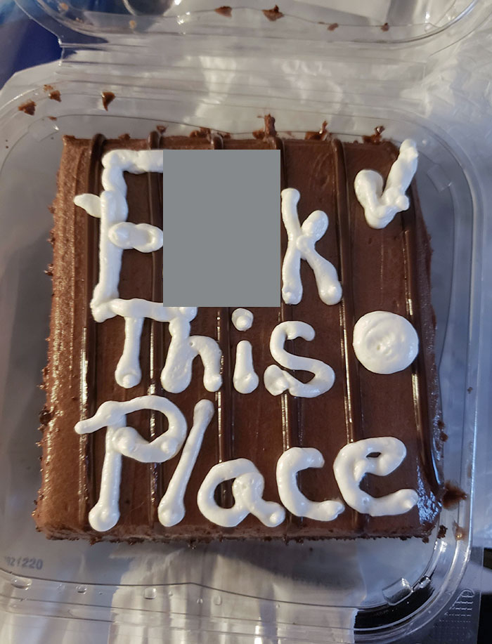 Today Was My Boyfriend's Last Day At His "Big Box Mart" Job. The Company Itself Did Not Acknowledge His Last Day, But A Coworker In The Bakery Made Him This