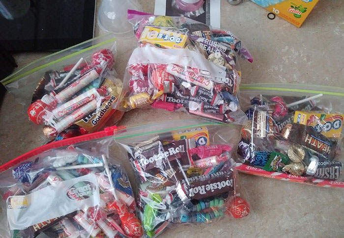 My Sister's Coworker Brings Her Bags Of Candy Almost Every Night They Work Together