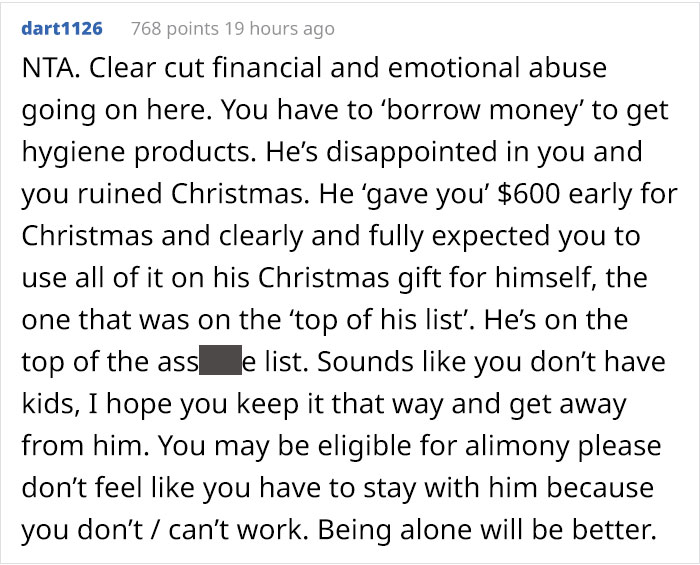 Husband Lashed Out At His Wife In Front Of His Family For Buying The Cheapest Thing On His Wishlist, Said She Ruined Christmas