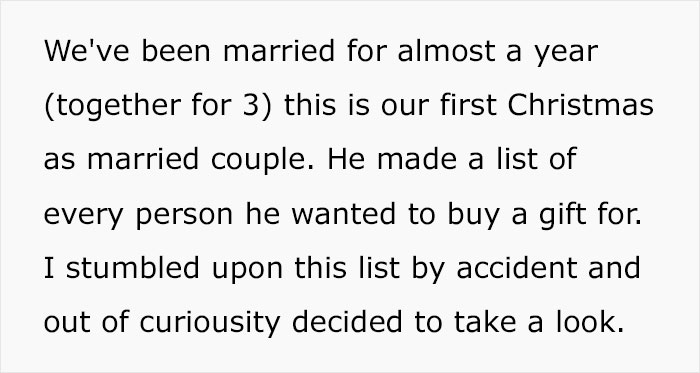Woman Finds Husband's Secret Gift List, Gets Angry After Seeing Her Gift Is Cheaper Than Husband's Coworkers'