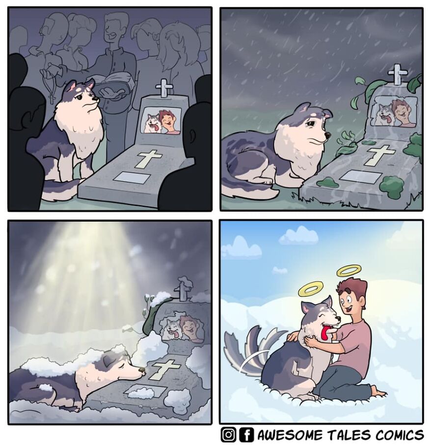 Artist Shows In Adorable Comics What The Afterlife Would Be Like (19 Comics)