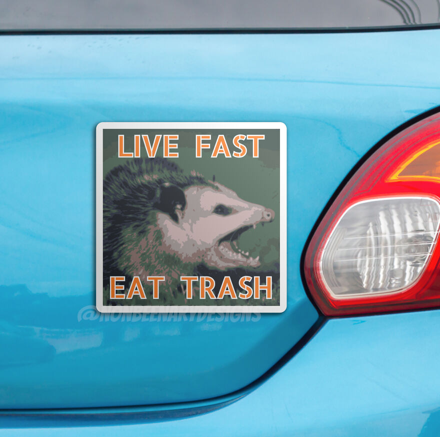 This Little Critter Is A Vectorized Rendition Of A Screaming Opossum. What's Life If We Don't Live Fast And Eat Trash?