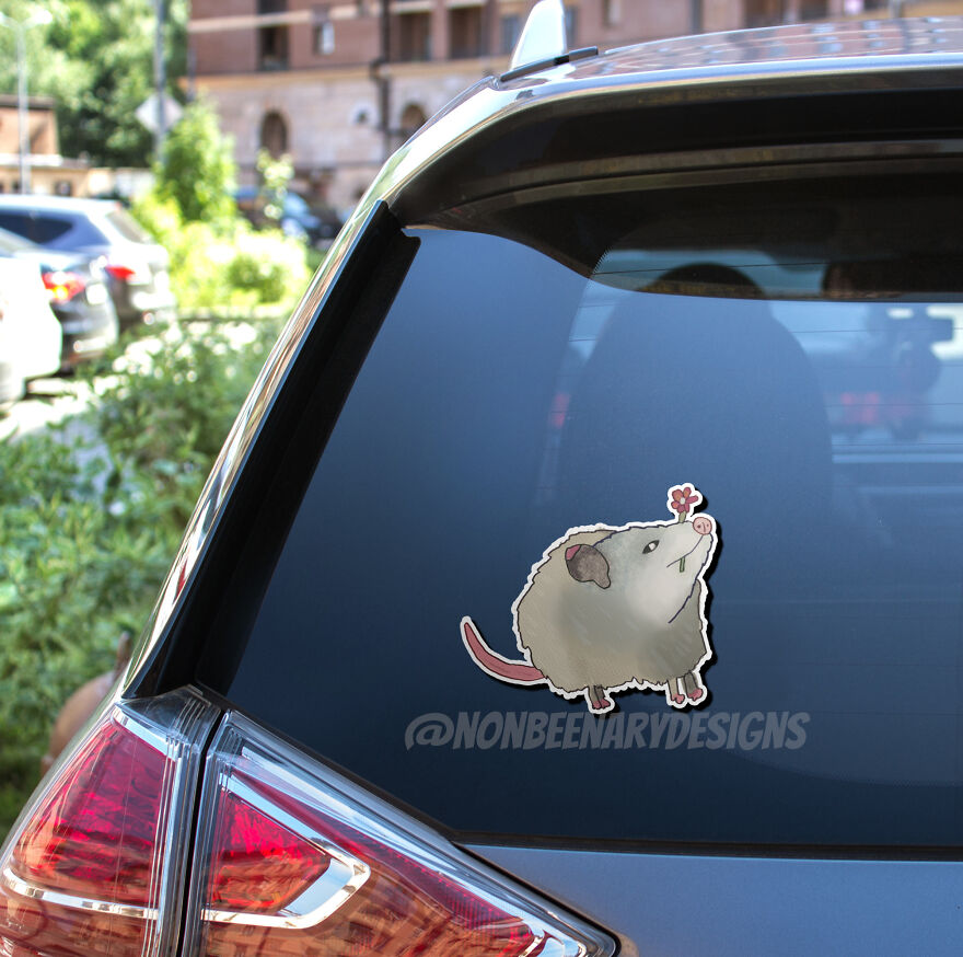 This Opossum With Flowers Is One Of The Sweetest Opossums I've Ever Drawn. She Took A Few Hours In Rebelle 5