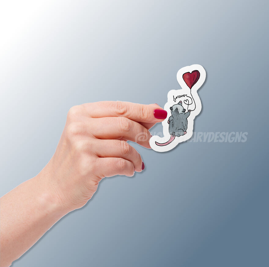 The Other Majorly Adorable Opossum I've Made. I Love The Heart Balloon