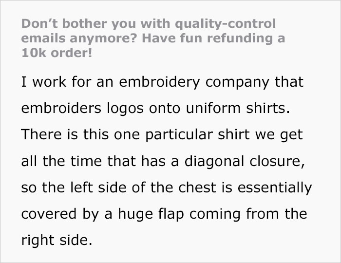 Company Forced To Refund $10K Order After Manager Tells Team To Not Pester Her With Quality Control E-Mails