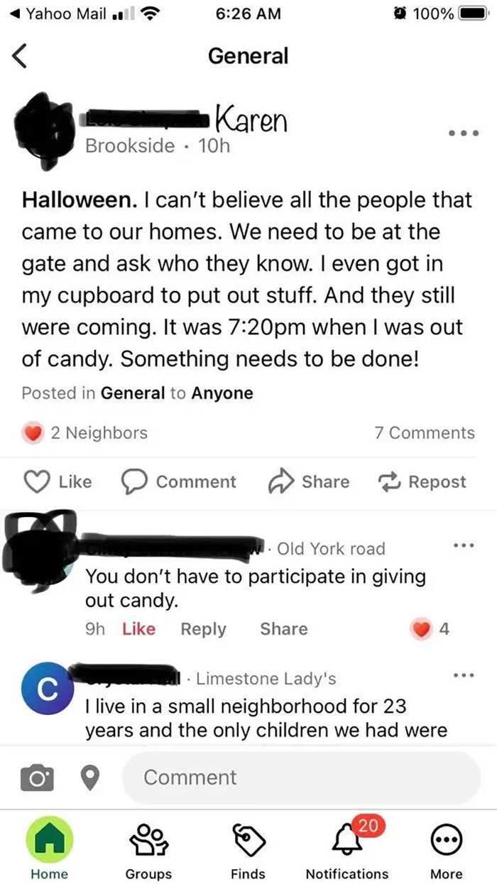 Lady Upset Because Too Many Kids Came Trick Or Treating In Her Neighborhood