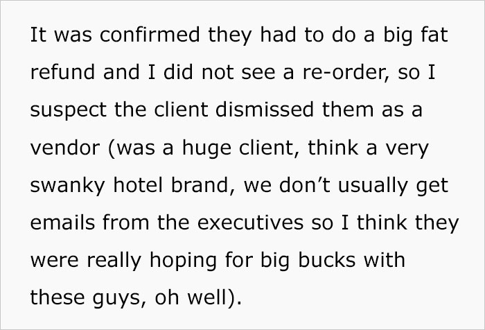 Manager Asks Lead Embroiderer To Stop Bugging Her With Quality Control Emails, Which Ends Up Costing The Company $10K Manager Asks Lead Embroiderer To Stop Bugging Her With Quality Control Emails, Which Ends Up Costing The Company $10K
