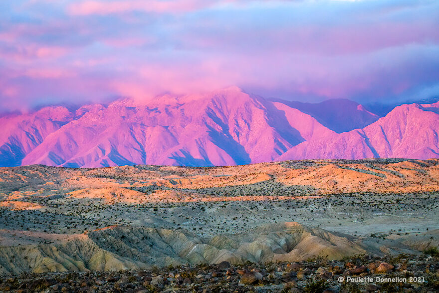 Looking Towards Borrego Springs From The S22 Away From The Sunrise. "Purple Mountains Majesty"