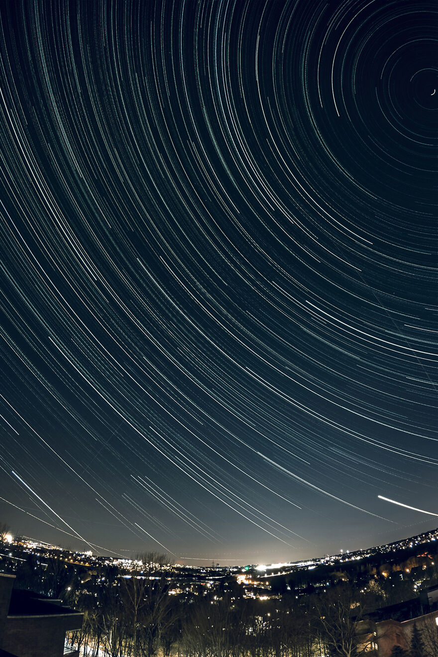 December 2021 – Several Hours Shot With A Gopro On Our Balcony, Stitched Together To One Exposure