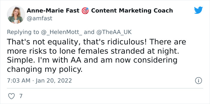 “Equality” Vs. “Equity” Twitter Debate Occurs After A Motoring Organization Revealed That They Don’t Prioritize Lone Women Over Men