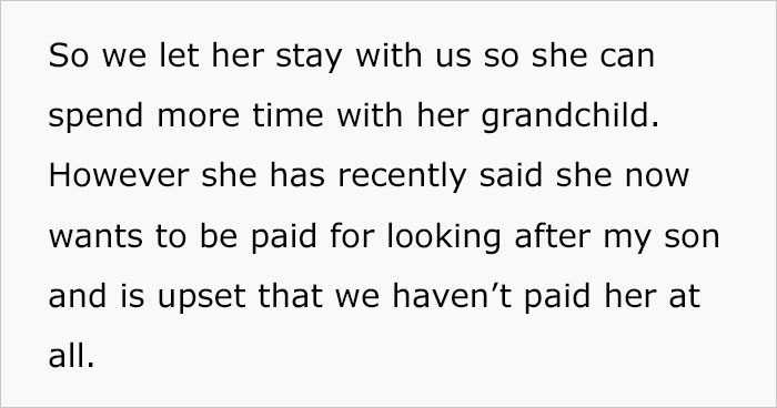 This Mom Is Not Sure What To Do After Her Mother Starts Asking For Money For Looking After Her Grandson, Despite Living All-Expenses-Paid With Her This Mom Is Not Sure What To Do After Her Mother Starts Asking For Money For Looking After Her Grandson, Despite Living All-Expenses-Paid With Her