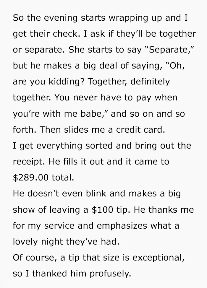 Entitled Guy Wants To Impress His Date And Tips $100 Just To Take It Back When She Leaves, Server Makes Sure To Get Her Revenge
