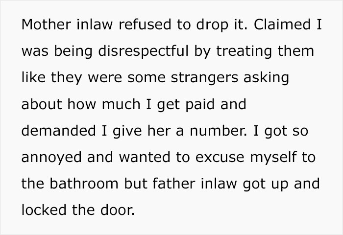 "They Were Giving Me Huge Red Flags": In-Laws Lock Their Son-In-Law In A Room With Them When He Doesn’t Reveal His Salary To Them "They Were Giving Me Huge Red Flags": In-Laws Lock Their Son-In-Law In A Room With Them When He Doesn’t Reveal His Salary To Them