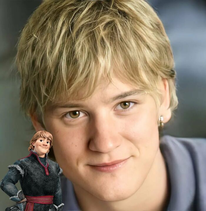 ai recreation of appearance in real life of Kristoff character from the cartoon 