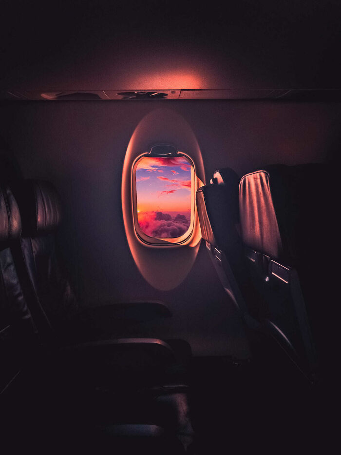 "Watching The Sunset From 32000 Ft"