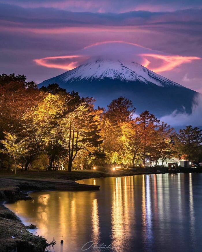 Crazy Lenticular Clouds Over Mount Fuji, Japan.