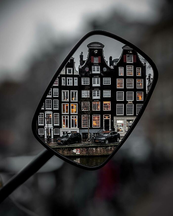 Amsterdam In A Wing Mirror