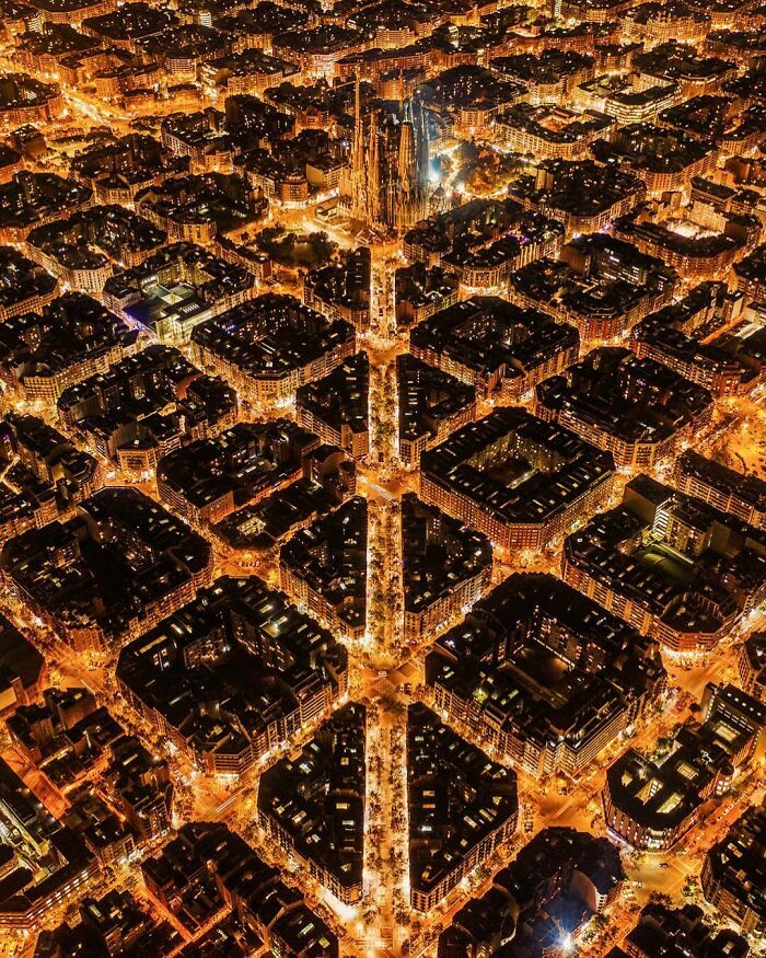 Nighttime View Of Barcelona