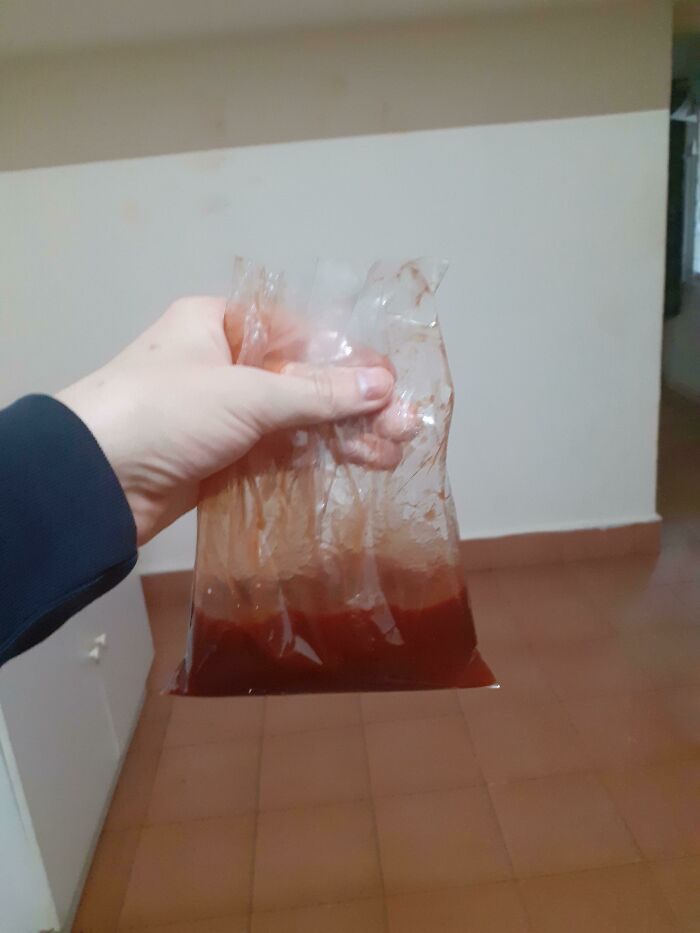 La opción vegetariana para la boloñesa en mi escuela es literalmente una bolsa de ketchup