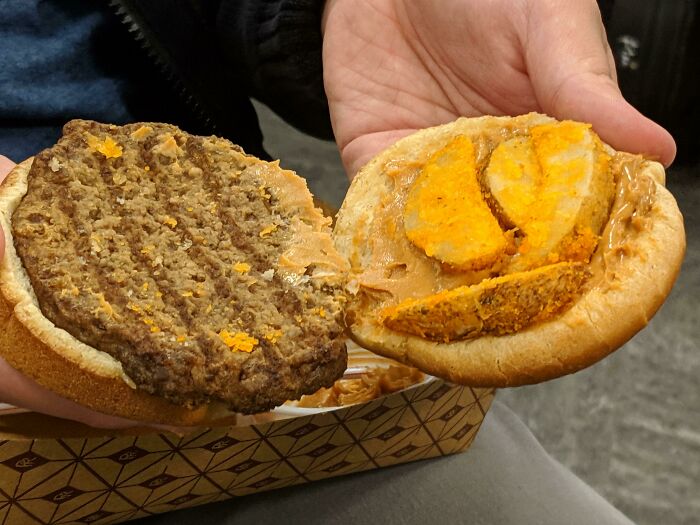 School "Burger" With Potatoes And Peanut Butter (California)