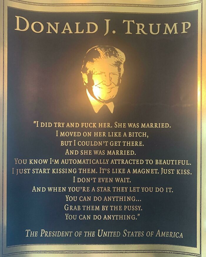 Donald Trump Plaque