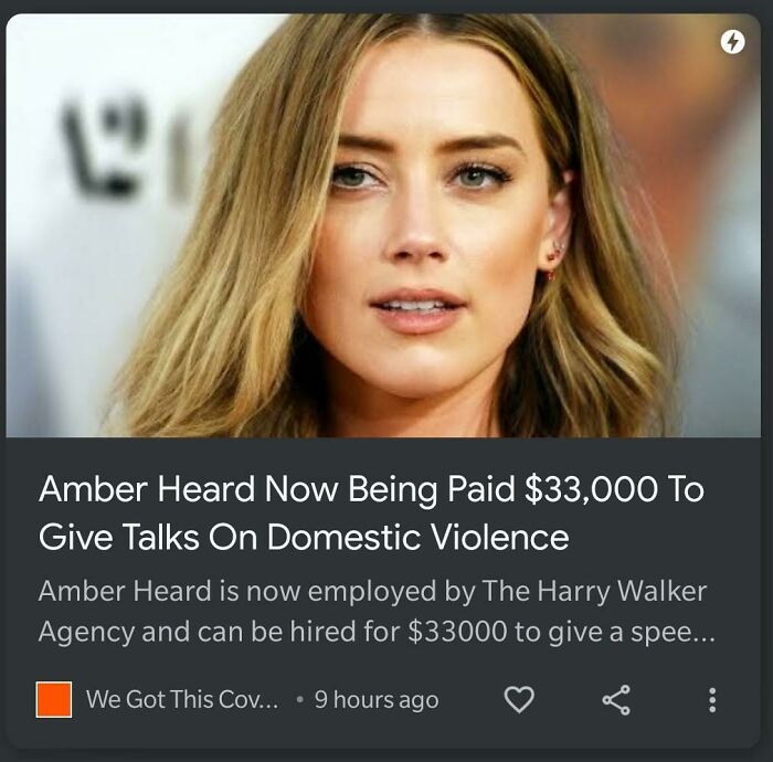 Amber Heard Hired For $33,000 Per Talk In Domestic Abuse, Despite Evidence Suggesting She Herself Is A Domestic Abuser.