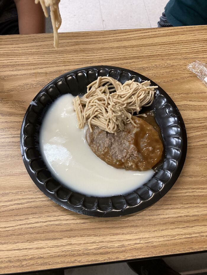 "Food" At My School In America. Spaghetti And Emptied Balls