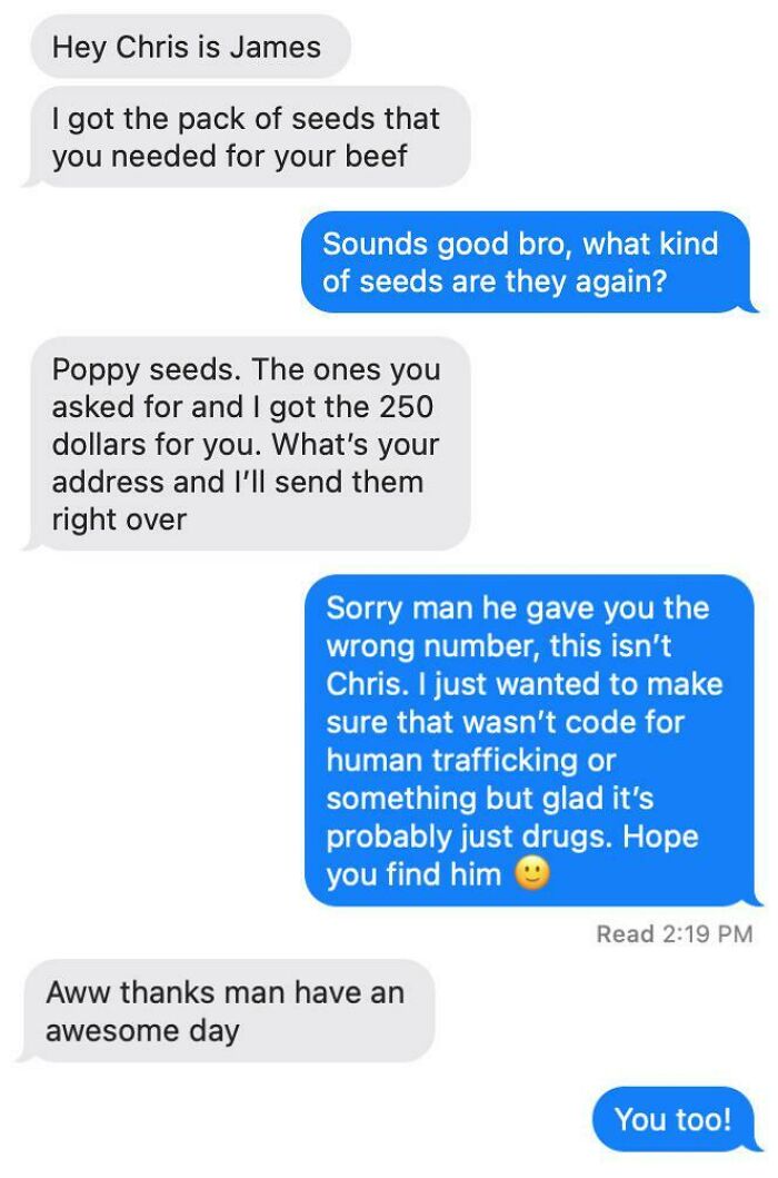 Got A Wrong Number Text From A Drug Dealer Today