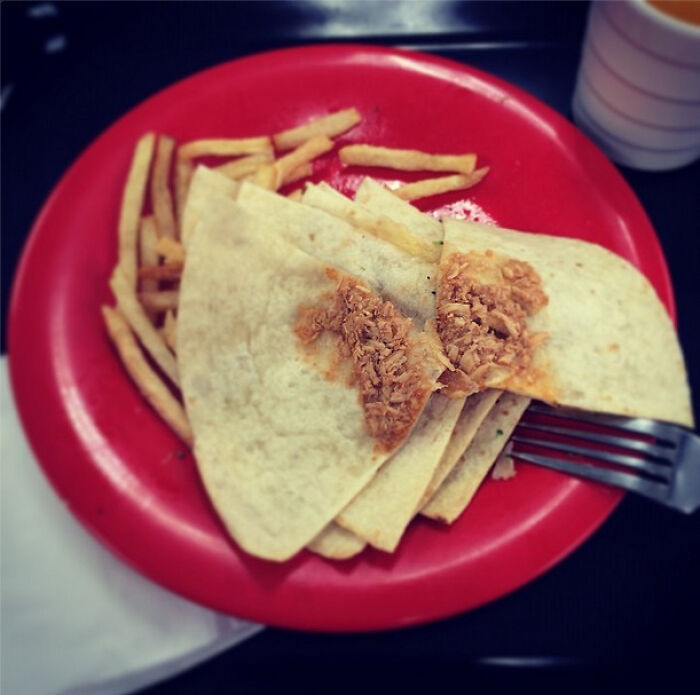 The Quesadillas They Served Us During Lunch In School
