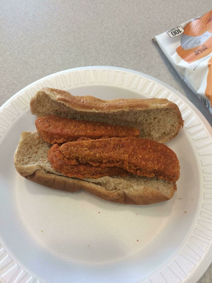 Another School Lunch Delicacy. Spicy Chicken Sandwich