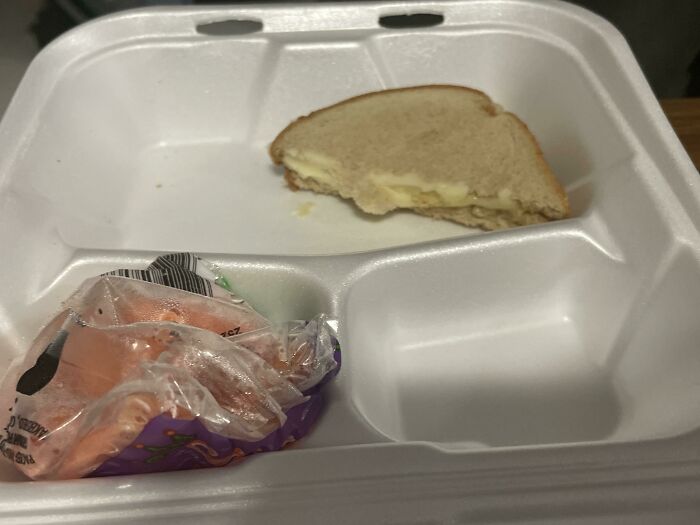 Schools Lunch. Grilled Cheese And Baby Carrots