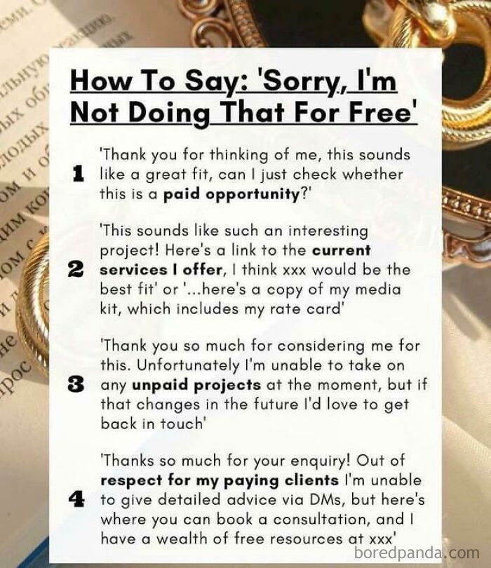 How To Say “Sorry, I’m Not Going That For Free”