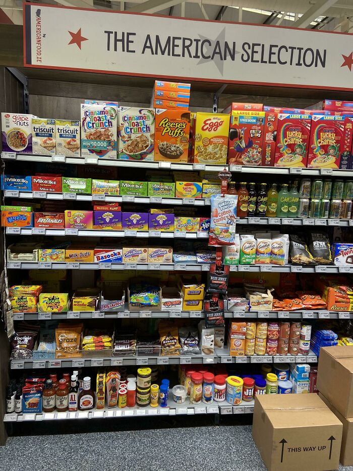 American Food Section In A Supermarket In Ireland