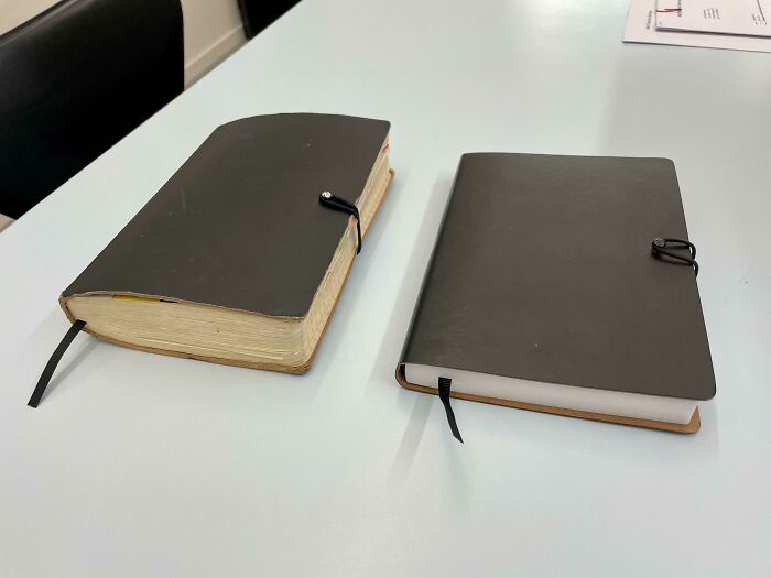 New Notebook Next To One Used The Last Year