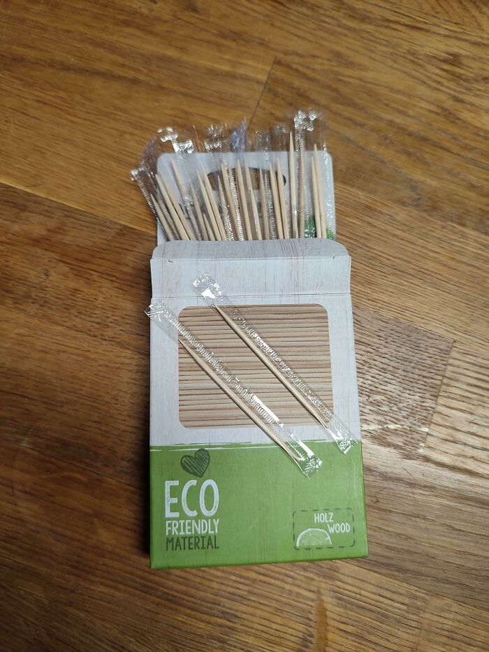 My Eco Friendly Packaged Toothpicks Are Individually Wrapped In Plastic