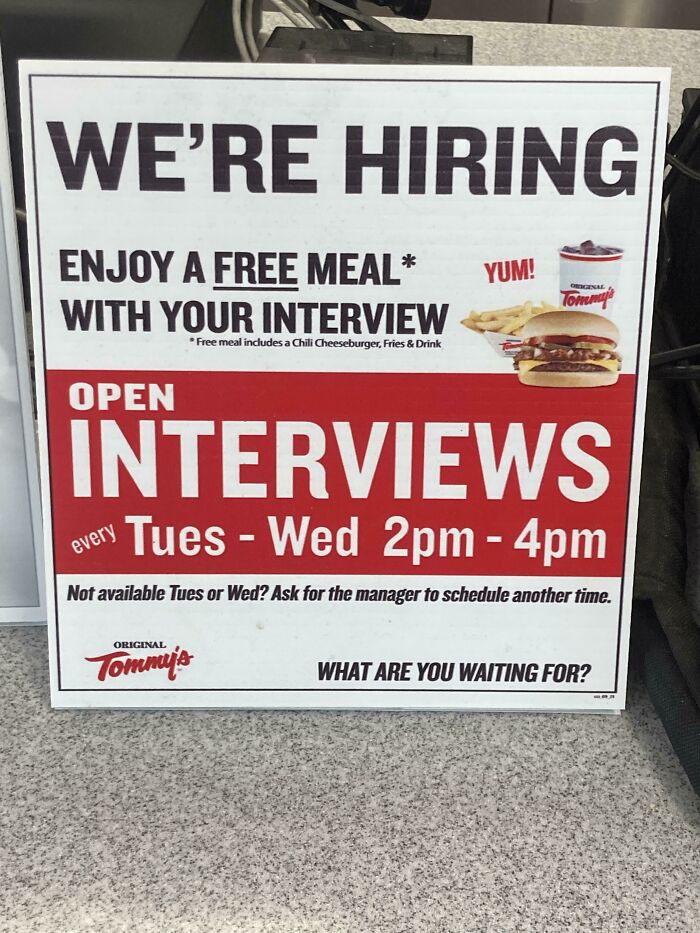 Free Meal With Interview. Never Seen That Before