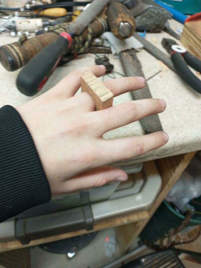 Was Woodworking A Ring And Checked The Size. Now It Isn't Coming Off