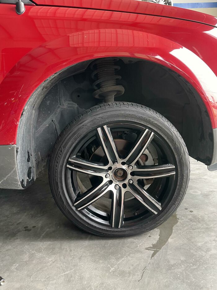 Customer Bought Wheels And Tires Online, After Advising Multiple Times That The Tires Are Too Small For His Suv He Insisted For Us To Put Them On. Tiresize: 225/45/17