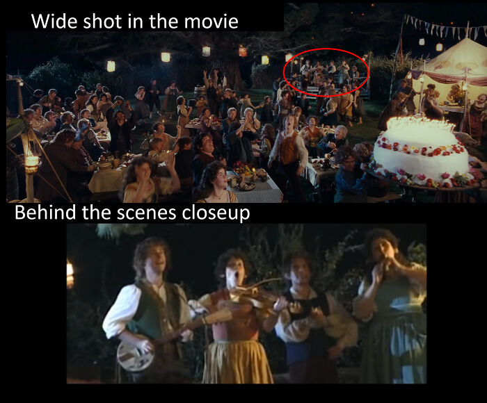 In Lotr: The Fellowship Of The Ring (2001), You Can See Pippin Playing In The Band At Bilbo's Party, Before His Proper Introduction. Confirmed By Billy Boyd On The Dvd Commentary
