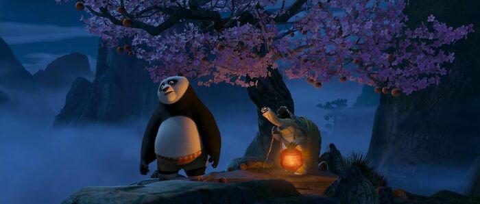 In Kung Fu Panda (2008), The Animators Chose A Peach Tree Because It Is A Symbol Of Immortality In Chinese Culture. Peach Blossom And Peach Tree Leaves Are Used In Taoist Magic. The Wood Of The Peach Tree Is Said To Ward Off Evil. Oogway's Staff Is Made From The Tree