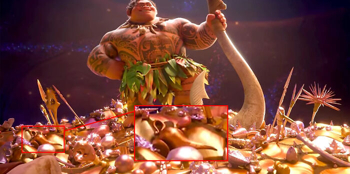 In Moana (2016), You Can See The Lamp From Aladdin (1992) In Tamatoa's Shell