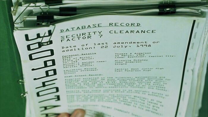 In The Matrix (1999), Neo's File Says He Was Born March 11, 1962, In Capital City, Fu, USA And The File Was Last Updated July 22, 1998. These Are The Only Hard Details About The Name Of The City It Takes Place In And When