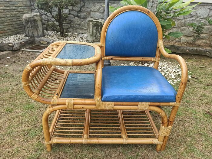 Probably My Most Unique Rattan Find Yet; A Gossip Bench