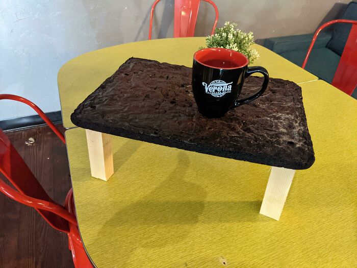 Our Employee Overcooked The Brownies, So We Turned Them Into A Coffee Table. Taking Christmas Pre-Orders Now