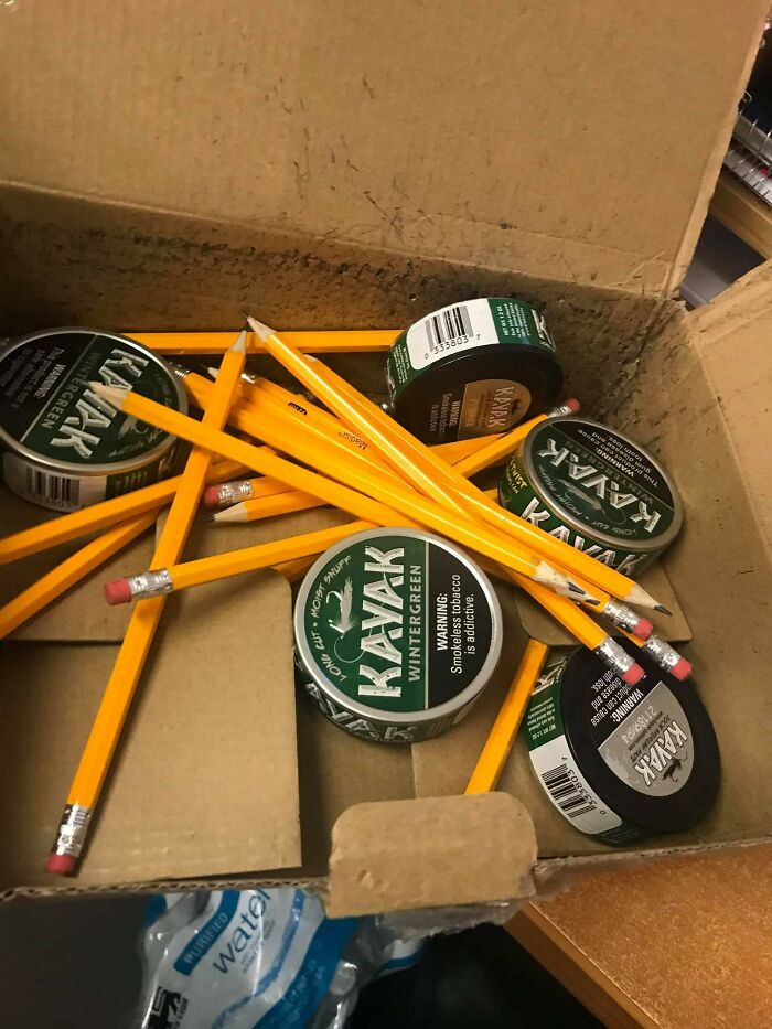 My Wife Ordered 360 Pencils For Her Classroom From Amazon. I Think She Was Sent Some Poor Warehouse Worker's Secret Stash
