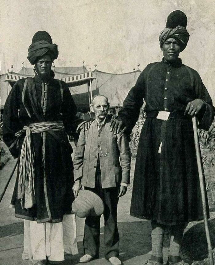 Gaurds Of Delhi Darbar India Posing With James Recalton An American Photographer In 1903