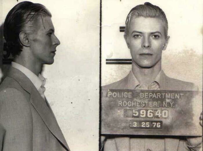 David Bowie After Being Arrested For Marijuana Possession In Rochester, 1976